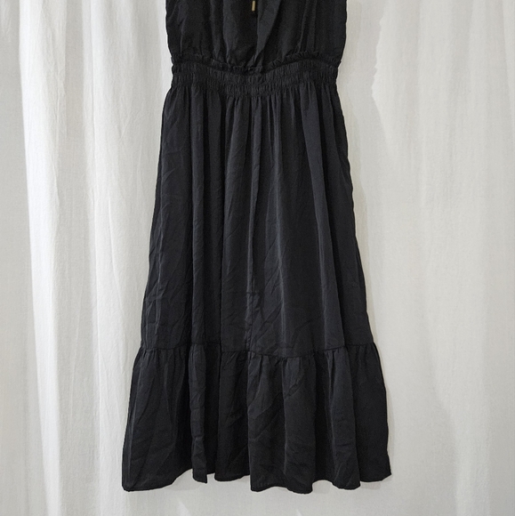 Knox Rose Tank Satin Wrap Midi Dress in Black Women’s Size L - Picture 7 of 10